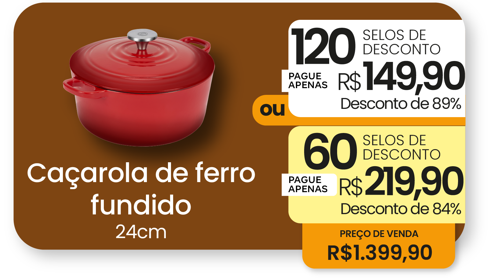 CAÇAROLA FERRO FUNDIDO 24CM